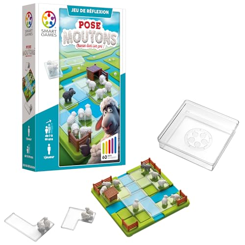 SmartGames - Pose Schafe – Lernspiel – Herausforderungen der Logik auf mehreren Ebenen – 1 Spieler – Französisch – SG 452 FR von SmartGames