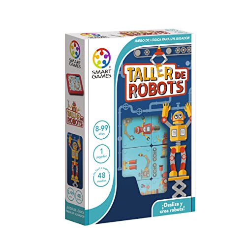 SmartGames SG428ES Roboterwerkstatt, Brettspiele 8 Jahre oder mehr, Lernspiele, Ingenialspiele, 3D-Puzzle, Kinderpuzzle, Geschenke für Kinder von SmartGames