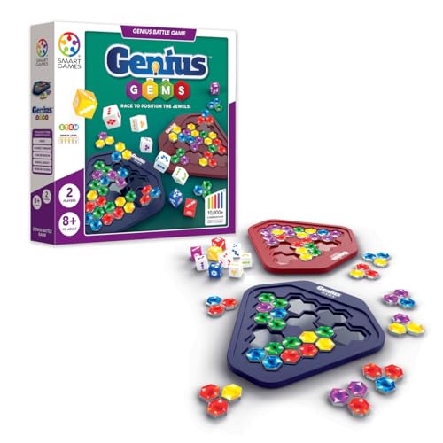 The Happy Puzzle Company – The Genius Gems – Ideenregen, Strategiespiel und Geschicklichkeitsaufbau – 8 Jahre + – 1 oder 2 Spieler – mehrsprachig – SGHP 003 von SmartGames
