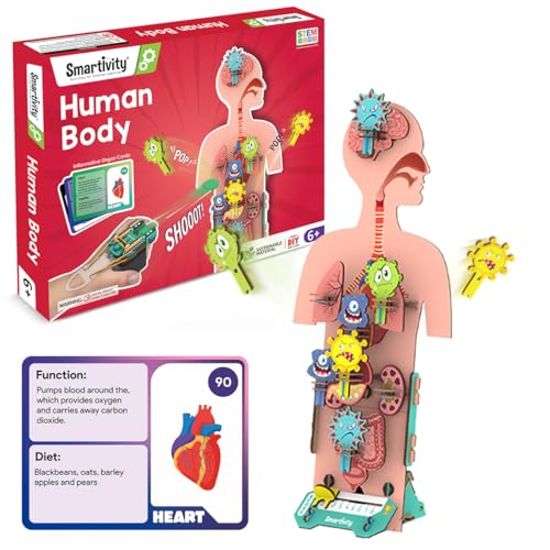 Smartivity Menschliches Körperspielzeug für Kinder von 6–12 Jahren, Körperorgane und Funktionen, Coole Geburtstagsgeschenkideen für Jungen und Mädchen, DIY-Wissenschaftsspielzeug für 6, 7, 8, 9, 10, Smartivity Menschliches Körperspielzeug für Kinder von 6–12 Jahren, Körperorgane und Funktionen, Coole Geburtstagsgeschenkideen für Jungen und Mädchen, DIY-Wissenschaftsspielzeug für 6, 7, 8, 9, 10, von Smartivity