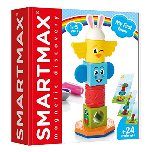 SMARTMAX - My First Totem, Magnetic Discovery Play Set with 24 Challenges, 7 Pieces, 1 1/5-5 Years von SMARTMAX
