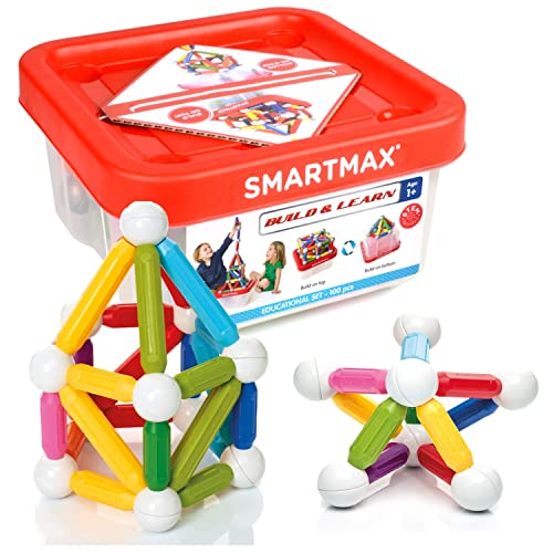 SmartMax - Build & Learn, Magnetic Discovery Construction Set with 2D & 3D Challenges, 100 Pieces, 1+ Years von SMARTMAX