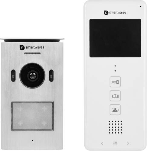 Smartwares DIC-22112 Video-Türsprechanlage 2-Draht Komplett-Set 1 Familienhaus Weiß von Smartwares