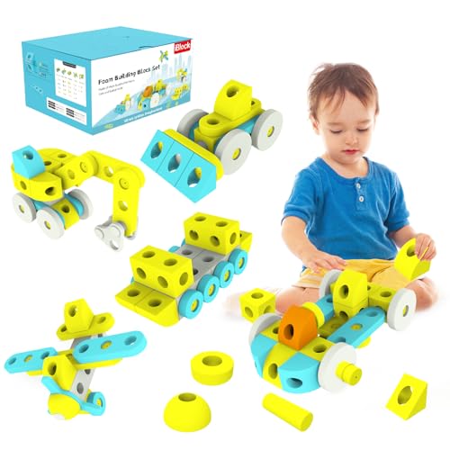 Smartwo Montessori Große Bausteine zum Freien Bauen, STEM Konstruktionsspielzeug Set, Kinderspielzeug ab 4 5 6 Jahre, XXL Building Blocks 67PCS, Geschenk für Jungen Mädchen von Smartwo