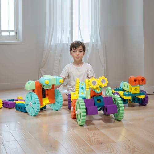 Smartwo Montessori Spielzeug ab 4 Jahre, Kinderspielzeug ab 3 Jahre, Building Blocks Construction Set, 77 teiliges Set von Smartwo