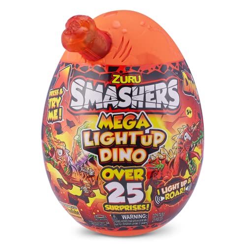 Smashers - Mega Light Up Dino Epic Egg, Ei gefüllt mit Einer Dinosaurier-Figur mit Licht und Sound, viel Zubehör, zufällige Auswahl (Sortiert) von ZURU SMASHERS