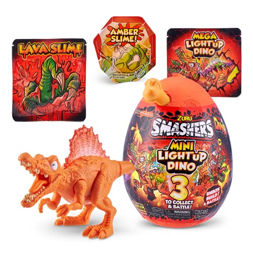 Smashers Mini Light Up Ei Serie 4, Dinosaurier Spinosaurus-Ei mit vielen Überraschungen! von ZURU SMASHERS