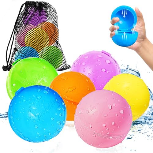 Smasiagon 6 Stück Wiederverwendbare Wasserbomben Selbstschließend, Schnell befüllbare Silikon Spritzbälle für Kinder Erwachsene, Outdoor Sommerspaß Wasserspielzeug für Party, Wasserpark, Familienspiel Smasiagon 6 Stück Wiederverwendbare Wasserbomben Selbstschließend, Schnell befüllbare Silikon Spritzbälle für Kinder Erwachsene, Outdoor Sommerspaß Wasserspielzeug für Party, Wasserpark, Familienspiel von Smasiagon