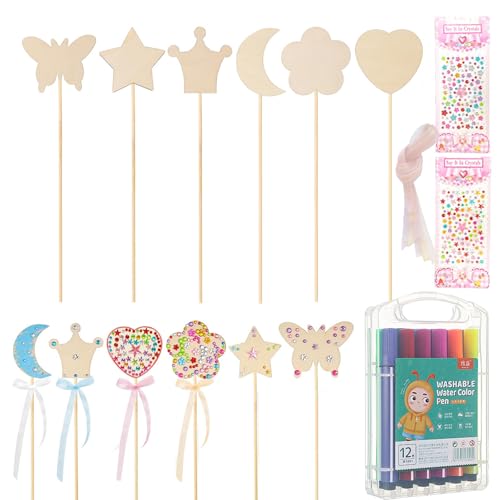Smavles DIY Zauberstab Kinder, Prinzessin Zauberstabs Basteln,12 Stück Hölzerne Zauberstab mit 2 Aufkleber, Helle Bänder, 12 Farben Aquarellstifte, Kindergeburtstag Basteln Pour Geschenk Party Smavles DIY Zauberstab Kinder, Prinzessin Zauberstabs Basteln,12 Stück Hölzerne Zauberstab mit 2 Aufkleber, Helle Bänder, 12 Farben Aquarellstifte, Kindergeburtstag Basteln Pour Geschenk Party von Smavles
