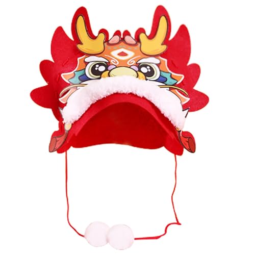 Smbcgdm Drachenhut Neujahrshut Geschenke Material Kit Handgefertigt Chinesisches Sternzeichen Drachenkopf Hut Kit Festliches Neujahrsgeschenk Rot von Smbcgdm