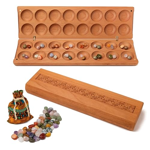 Hus Bao Nature | Steinchenspiel | Mancala | Kalaha Spiel | Premium Edelsteinspiel aus Massivholz in Deutschland hergestellt | mit Edelsteinen, Beutel und Anleitung | Baumkantenoptik und Gravur Hus Bao Nature | Steinchenspiel | Mancala | Kalaha Spiel | Premium Edelsteinspiel aus Massivholz in Deutschland hergestellt | mit Edelsteinen, Beutel und Anleitung | Baumkantenoptik und Gravur von SmetCraft