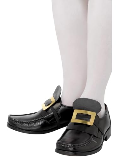 (SINGLE BUCKLE) - Tales of Old England Metal Shoe Buckle, Gold, with Elastic Strap von Smiffys