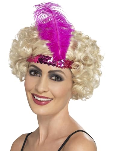 Smiffys 45198 - Damen Flapper Stirnband mit Feder, One Size, rosa von Smiffys
