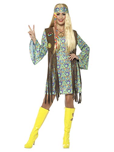 60s Hippie Chick Costume, with Dress von Smiffys