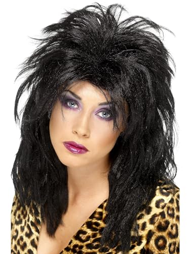 Smiffys 80er Popstar Perücke, Schwarz, Langer, strubbeliger Vokuhila Smiffys 80er Popstar Perücke, Schwarz, Langer, strubbeliger Vokuhila von Smiffys