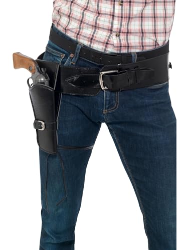 Smiffys Erwachsener Kunstleder Einzelholster mit Gürtel, Schwarz Smiffys Erwachsener Kunstleder Einzelholster mit Gürtel, Schwarz von Smiffys