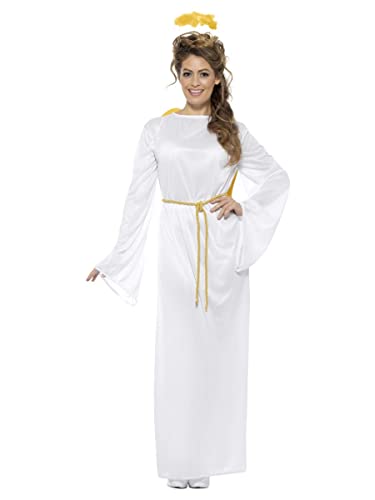 Smiffys Engel-Gabriel-Kostüm, Unisex, Weiß, mit Robe, Gürtel, Flügeln & Heiligenschein von Smiffys