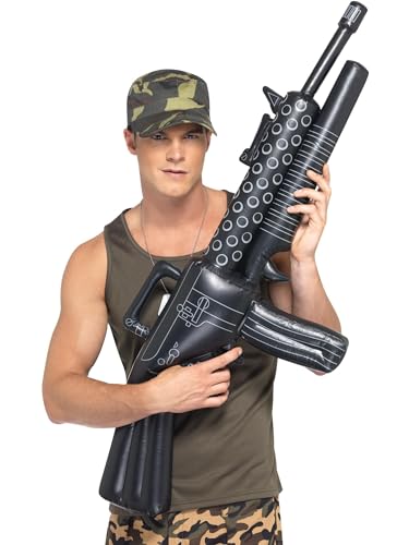 Inflatable Machine Gun, Black, 112cm von Smiffys