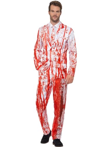 Blood Drip Suit, Red, with Jacket, Trousers & Tie, (XL) von Smiffys