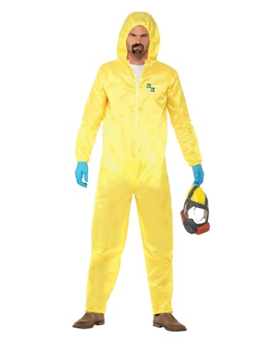 Breaking Bad Costume, Yellow, with Hazmat Suit, Latex Mask, Gloves & Goatee, (XL) von Smiffys