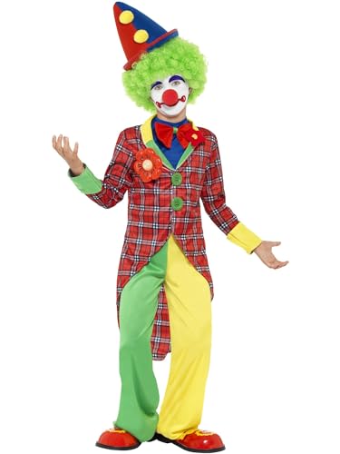 Smiffys Clown Kostüm, Rot und Grün, mit Jacke, Hose und Mock Hemd mit Fliege von Smiffys