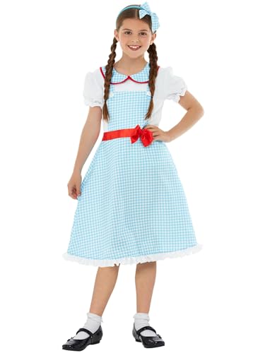 Country Girl Costume, Blue & White (L) von Smiffys