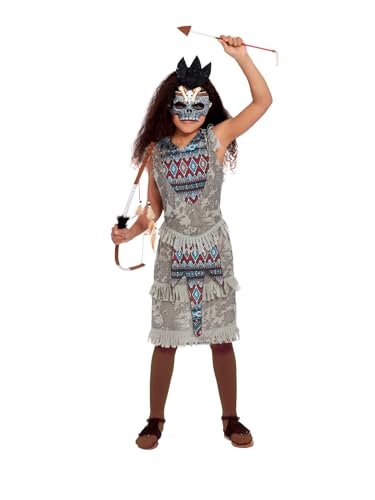 Smiffys Dunkles Ureinwohner-Kostüm, Grau, Kleid & Maske von Smiffys