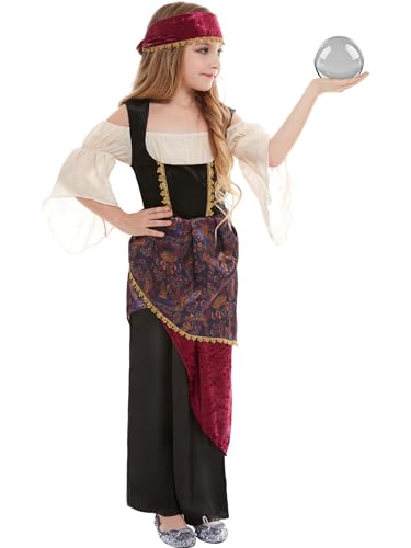 Deluxe Fortune Teller Costume, Multi-Coloured, with Dress & Headscarf, (M) von Smiffys