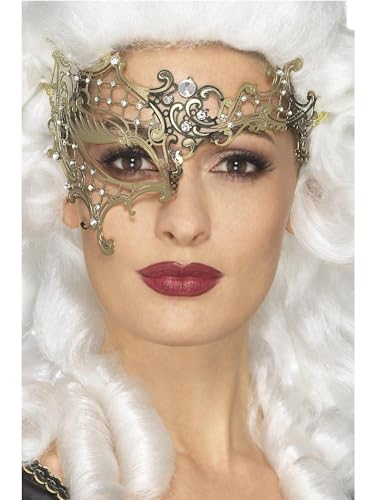 Smiffys Deluxe, filigrane, halbe Metall-Augenmaske, Gold Smiffys Deluxe, filigrane, halbe Metall-Augenmaske, Gold von Smiffys