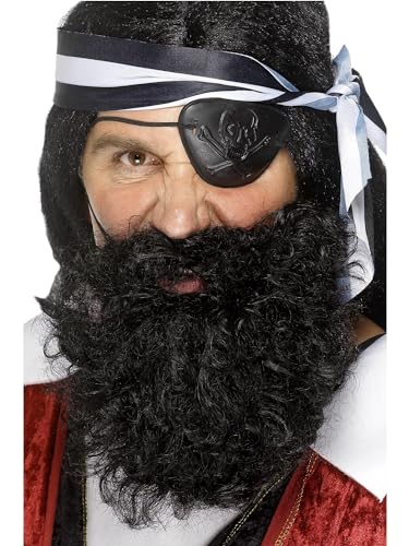 Deluxe Pirate Beard, Black, Nylon von Smiffys