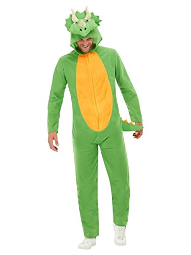 Dinosaur Costume, Green, with Hooded Jumpsuit, (L) von Smiffys