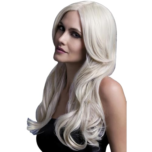 Smiffys Fever Kollektion, Khloe Perücke, Blond, Lang, Wellig mit Mittelscheitel, 56cm/22in von Smiffys