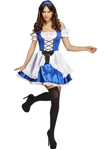 Fever Kollektion Alice Kostüm mit Kleid Unterrock und Haarband, Medium von Smiffys
