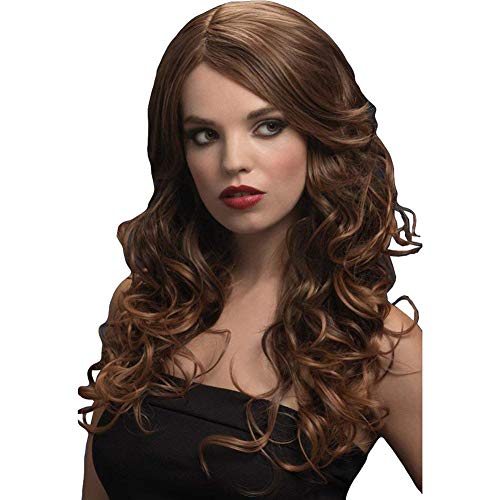Fever Nicole Wig, Light Brown, Soft Wave with Side Parting, 26inch/66cm von Smiffys