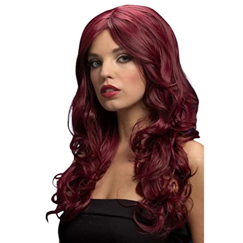 Fever Nicole Wig, Red Cherry, Soft Wave with Side Parting, 26inch/66cm von Smiffys