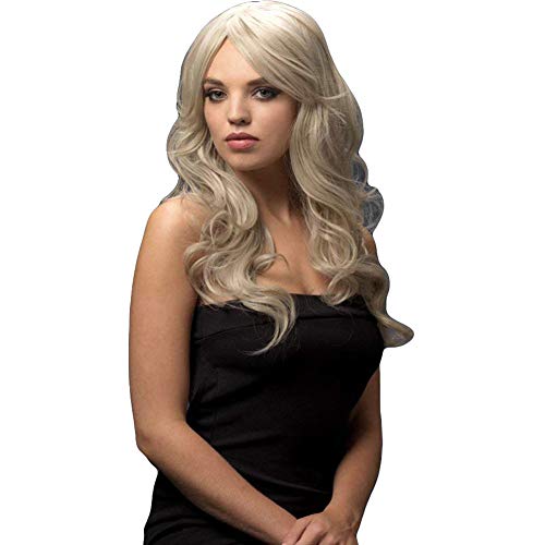 Fever Nicole Wig, Silver Blonde, Soft Wave with Side Parting, 26inch/66cm von Smiffys