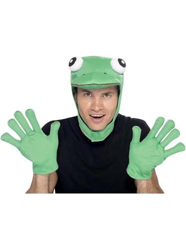 Froschhut Frosch Set Hut M�tze mit Handschuhen zum Tierkost�m von Smiffys