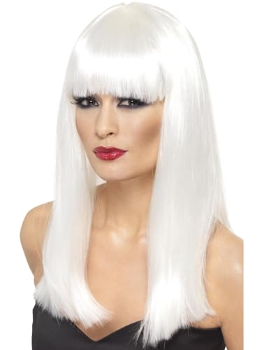 Smiffys Glamourama Perücke, Weiß, Lang, Glatt mit Pony Smiffys Glamourama Perücke, Weiß, Lang, Glatt mit Pony von Smiffys