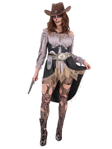 Gruseliges Saloon Girl Skelett Kostüm von Smiffys