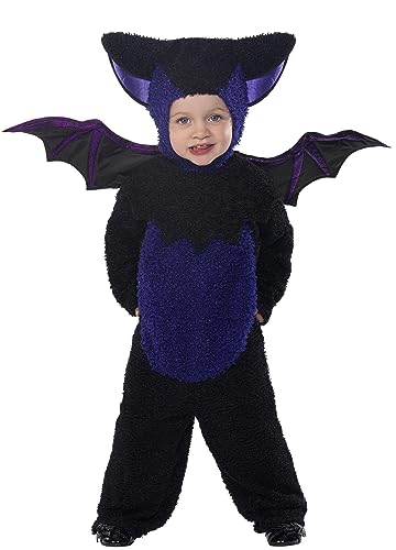 Bat Costume, Black, with All in One, Hood & Wings, (T2) von Smiffys