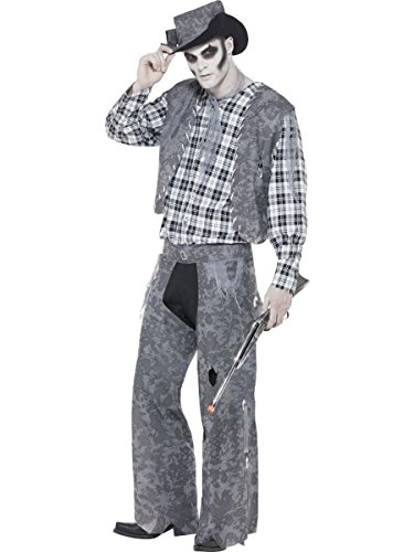 Smiffys Halloween Geisterstadt, Cowboy Kostüm, Grau, mit Hut, Halsband, Weste, Oberteil und Hose Smiffys Halloween Geisterstadt, Cowboy Kostüm, Grau, mit Hut, Halsband, Weste, Oberteil und Hose von Smiffys