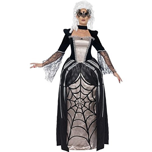 Halloween! Smiffys Kostüm Baroness Schwarze Witwe, mit bedrucktem Kleid von Smiffys