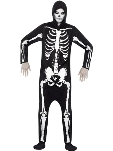 Halloween! Smiffys Kostüm Skelett, Schwarz, mit Kapuzenoverall Halloween! Smiffys Kostüm Skelett, Schwarz, mit Kapuzenoverall von Smiffys