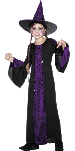 Halloween! Smiffys Kostüm Verzaubert, Schwarz und Purpur, mit Kleid und Hut von Smiffys