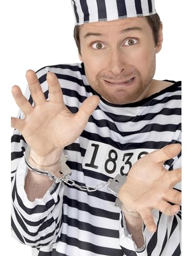 Halloween! Smiffys Plastik-Handschellen, Silber, mit Schlüssel und Sicherheitsfreigabe von Smiffys