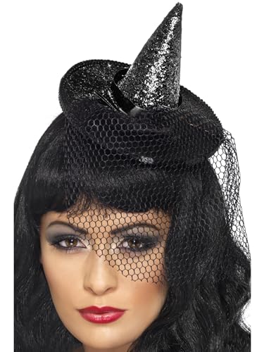 Halloween! Smiffys Stirnband Mini-Hexenhut, Schwarz, Glitzer mit Netz Halloween! Smiffys Stirnband Mini-Hexenhut, Schwarz, Glitzer mit Netz von Smiffys