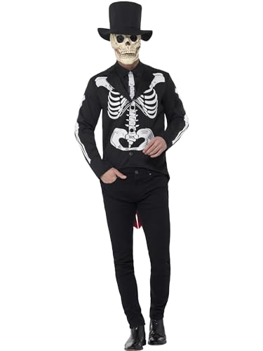 Halloween! Smiffys Tag der Toten Señor Skelettkostüm, Schwarz, mit Jacke, vorgetäuschtem Hemd, Krawatte, Hut und Latexmaske Halloween! Smiffys Tag der Toten Señor Skelettkostüm, Schwarz, mit Jacke, vorgetäuschtem Hemd, Krawatte, Hut und Latexmaske von Smiffys