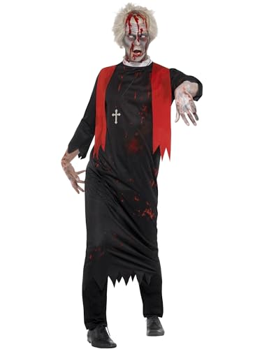Smiffys Zombie Hohepriester Kostüm, Schwarz, mit Robe & Kreuzanhänger von Smiffys