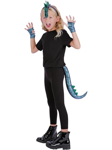 Smiffys Lila Metallic Dragon Kit für Kinder, mit Stirnband, Manschetten und Schwanz Smiffys Lila Metallic Dragon Kit für Kinder, mit Stirnband, Manschetten und Schwanz von Smiffys