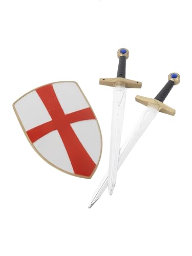Smiffys Kreuzfahrer-Ritter Set mit zwei Schwertern und Schild 50cm, One Size von Smiffy's